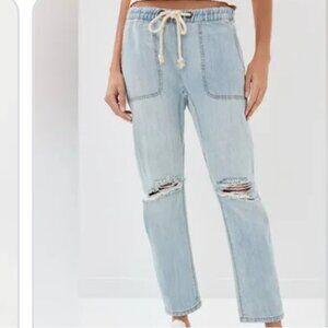 ONETEASPOON Shabbies Low Waist Drawstring Boyfriend Denim Jeans SMALL